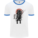 Samurai Sun  MMA Warrior Mens Ringer T-Shirt White/Royal Blue