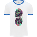 Synthesize Skulls Mens White Ringer T-Shirt White/Royal Blue