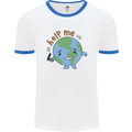 Help Me Climate Change Environment Mens Ringer T-Shirt White/Royal Blue