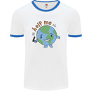 Help Me Climate Change Environment Mens Ringer T-Shirt White/Royal Blue
