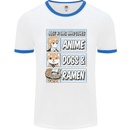 A Girl Who Loves Anime Dogs & Ramen Mens Ringer T-Shirt White/Royal Blue