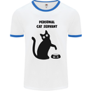 Personal Cat Servant Funny Pet Mens White Ringer T-Shirt White/Royal Blue
