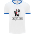 The Cusader Knights Templar St Georges Day Mens White Ringer T-Shirt White/Royal Blue