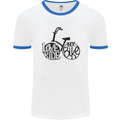 I Love to Ride My Bike Cycling Funny Mens White Ringer T-Shirt White/Royal Blue