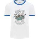 Skilful Sailor Kraken Sailing Cthulhu Mens White Ringer T-Shirt White/Royal Blue
