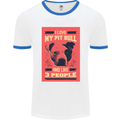 I Love My Pitbull & 3 People Funny Mens White Ringer T-Shirt White/Royal Blue