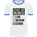 Levels of Wildness Gemini Mens White Ringer T-Shirt White/Royal Blue