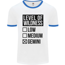 Levels of Wildness Gemini Mens White Ringer T-Shirt White/Royal Blue
