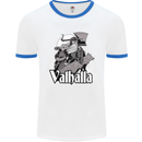 To Valhalla Viking Warrior Odin Mens Ringer T-Shirt White/Royal Blue