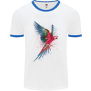 A Colourful Parrot Mens Ringer T-Shirt White/Royal Blue