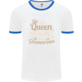 40th Birthday Queen Forty Years Old 40 Mens White Ringer T-Shirt White/Royal Blue