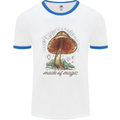 Made of Magic Mushrooms LSD Trippy Mens Ringer T-Shirt White/Royal Blue