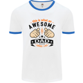 This Is What an Awesome Dad Mens White Ringer T-Shirt White/Royal Blue