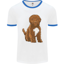 Cockapoo Dog Mens Ringer T-Shirt White/Royal Blue