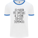 Christmas a Home for Every Shelter Dog Mens White Ringer T-Shirt White/Royal Blue