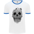 Tree Skull Mens White Ringer T-Shirt White/Royal Blue