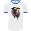 African Elephant Ecology Mens White Ringer T-Shirt White/Royal Blue