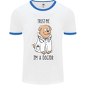 Dog Trust Me I'm a Dogctor Doctor Vet Funny Mens White Ringer T-Shirt White/Royal Blue