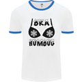 Bra Humbug Snowflake Funny Christmas Mens White Ringer T-Shirt White/Royal Blue