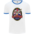 Supermarine Spitfire Flying Legend Mens White Ringer T-Shirt White/Royal Blue