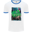 Life Is Better at 130 Bpm Dance Music DJ Mens White Ringer T-Shirt White/Royal Blue