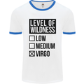 Levels of Wildness Virgo Mens White Ringer T-Shirt White/Royal Blue