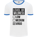 Levels of Wildness Virgo Mens White Ringer T-Shirt White/Royal Blue