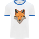 Polygonal Fox Mens White Ringer T-Shirt White/Royal Blue