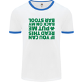 Back on My Bar Stool St. Patrick's Day Mens White Ringer T-Shirt White/Royal Blue