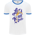 Lets Get Naked Mens White Ringer T-Shirt White/Royal Blue