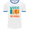 Music Can Change the World Mens Ringer T-Shirt White/Royal Blue
