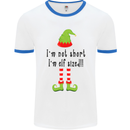 I'm Not Short I'm Elf Sized Funny Christmas Mens White Ringer T-Shirt White/Royal Blue