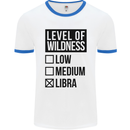 Levels of Wildness Libra Mens White Ringer T-Shirt White/Royal Blue