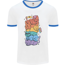 LGBT Cats Mens White Ringer T-Shirt White/Royal Blue
