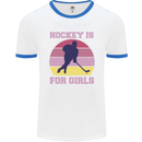 Hockey is For Girls Funny Ice Street Mens Ringer T-Shirt White/Royal Blue