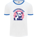 Indepandant Funny Independant Panda Bear Mens White Ringer T-Shirt White/Royal Blue