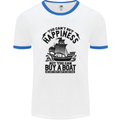 Boats You Can't Buy Hapiness Sailor Sailing Mens White Ringer T-Shirt White/Royal Blue