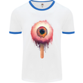 Eyesicle Horror Hangover Eye Gothic Demon Mens White Ringer T-Shirt White/Royal Blue