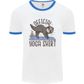 Funny Sloth Yoga Mens Ringer T-Shirt White/Royal Blue