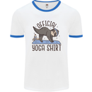 Funny Sloth Yoga Mens Ringer T-Shirt White/Royal Blue