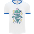 Funny Sliced Sushi Fish Fishing Fisherman Mens White Ringer T-Shirt White/Royal Blue