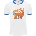 Easter Egg T-Rex as a Bunny Dinosaur Funny Mens White Ringer T-Shirt White/Royal Blue