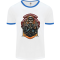 Motorbike Chopper Rebels Bikers Beers Mens Ringer T-Shirt White/Royal Blue