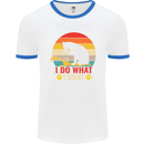 Cat I Do What I Want Funny Kitten Lover Mens White Ringer T-Shirt White/Royal Blue