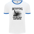 Skydiving Parachute & Balls Skydiver Funny Mens White Ringer T-Shirt White/Royal Blue