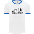 Evolution of a Cricketer Cricket Funny Mens White Ringer T-Shirt White/Royal Blue