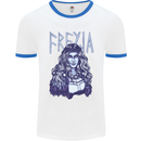 Freyja Norse Goddess Viking Valhalla Mens Ringer T-Shirt White/Royal Blue