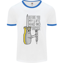 Screwdriver Funny Carpenter Electrician DIY Mens White Ringer T-Shirt White/Royal Blue
