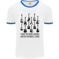 I Have Too Many Guitars Funny Guitarist Mens White Ringer T-Shirt White/Royal Blue