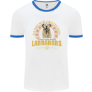 A Labrador Dog Mens Ringer T-Shirt White/Royal Blue